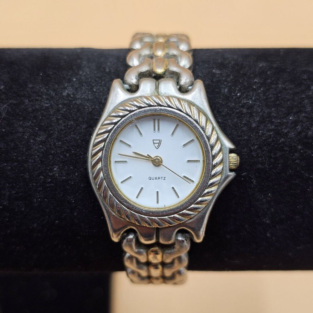 Vintage Alexander Julian Womens Watch Two Tone Rope Bezel Japan Movt New Battery